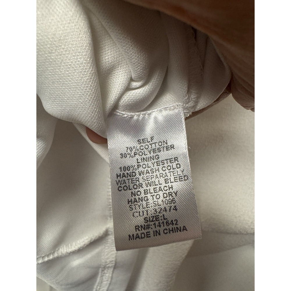 She + Sky Women's White Textured Size Large A Line Mini Dress Pleated Sleeveless - Picture 13 of 14